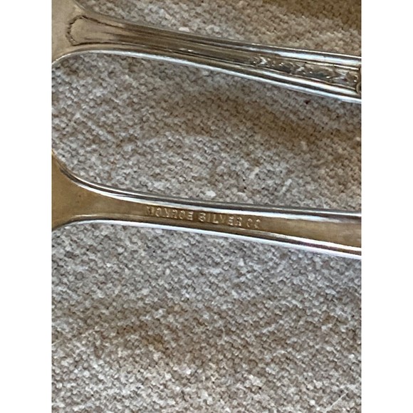Monroe Silver Co Lot Of 10 Salad Forks Vtg Company Pattern - Picture 4 of 5